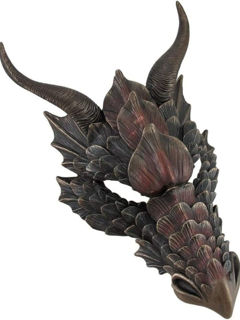 Medieval Dragon Head Wall Mask - Unique Bronze Finish Home Decor Accent
